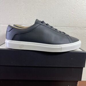 Koio Capri Onyx White Black Leather Casual Sneakers Low Top Lace up Men's 12 E
